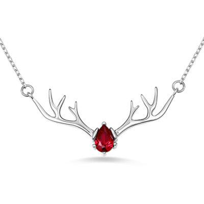 Garnet Deer Antler Necklace – LBSN-473